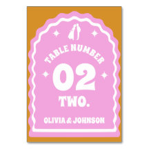 Retro Wavy Boog Roze & Geel Koppel Foto