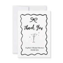 Retro Wavy Bruidsfeest Dank Je Kaart – Martini