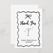 Retro Wavy Bruidsfeest Dank Je Kaart – Martini (Voorkant / Achterkant)