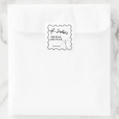 Retro Wavy Bruidsfeest Sticker – Martini Glas (Tas)