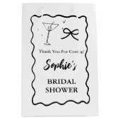 Retro Wavy Bruidsshower Zak – Martini Glas Medium Cadeauzakje (Voorkant)