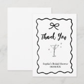 Retro Wavy Bruiloftsfeest Bedankkaart – Martini (Voorkant / Achterkant)