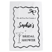 Retro Wavy Bruiloftsshower Cadeautas – Martini Gla (Achterkant)