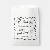 Retro Wavy Bruiloftsshower Favor Zak - Martini Gla Bedankzakje (Voorkant)