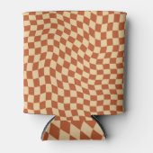  Retro Wavy Checkerboard Patroon Blikjeskoeler (Voorkant)