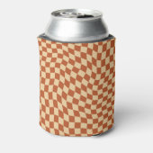  Retro Wavy Checkerboard Patroon Blikjeskoeler (Blikje Achterkant)