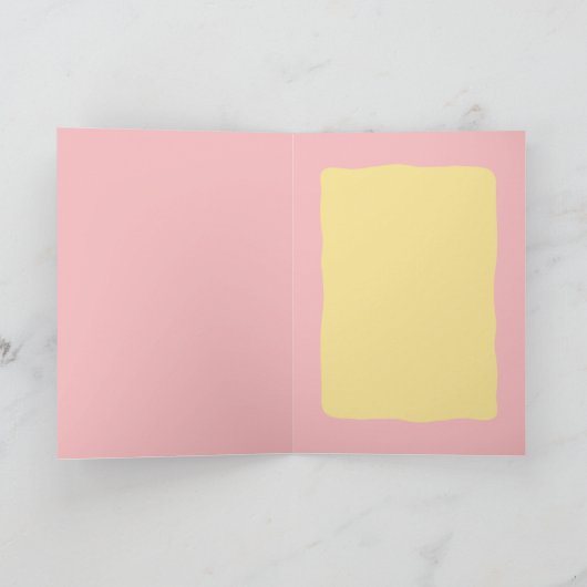 Retro Wavy Checkered Happy Birthday Kaart (Binnen)