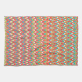 Retro Wavy Chevron Stripes Kleurrijk Patroon Theedoek (Horizontaal)