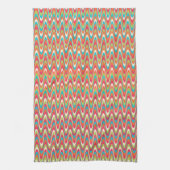 Retro Wavy Chevron Stripes Kleurrijk Patroon Theedoek (Verticaal)
