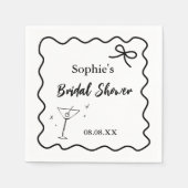 Retro Wavy Cocktail servetten – Martini Glass (Voorkant)