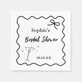 Retro Wavy Cocktail servetten – Martini Glass