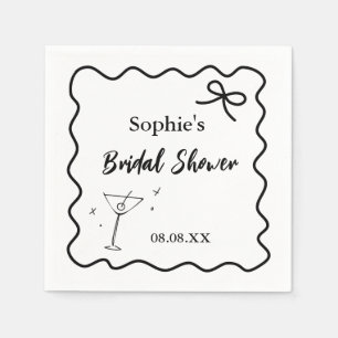 Retro Wavy Cocktail servetten – Martini Glass