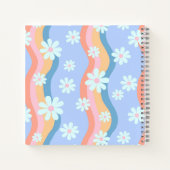 Retro Wavy Daisy Flowers Gepersonaliseerd Schetsbo Notitieboek (Achterkant)