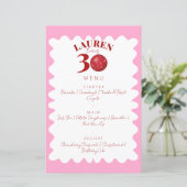 Retro Wavy Disco 30e verjaardagsfeest menu (Staand voorkant)