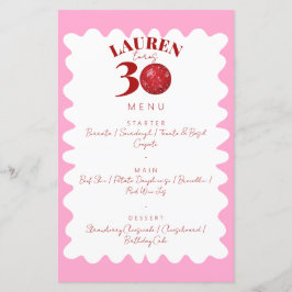 Retro Wavy Disco 30e verjaardagsfeest menu