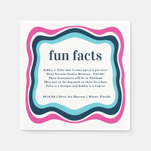 Retro Wavy Frame | Leuke weetjes over het bruidspa Servet (Voorkant)