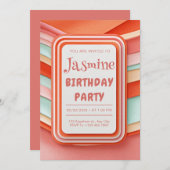 Retro Wavy Gummy Abstract Frame Birthday Kaart (Voorkant / Achterkant)