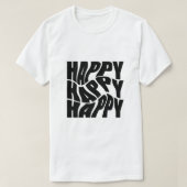 Retro Wavy "HAPPY" Graphic T-shirt (Design voorkant)