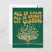 Retro Wavy Lettertype Kerstbloemen Lezen Briefkaart (Voorkant / Achterkant)