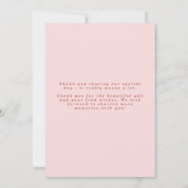 Retro Wavy Lijst Foto Blush & Terracotta Wedding Bedankkaart (Achterkant)