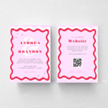 Retro Wavy Lijst QR Code 70s Ampersand Wedding