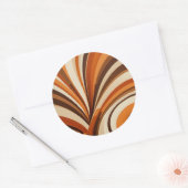 Retro Wavy Lines 70s Circle Sticker (Envelop)