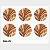 Retro Wavy Lines 70s Circle Sticker (Vel)