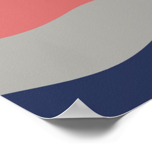 Retro Wavy Lines - Blue Turquoise Oranje Poster (Hoek)