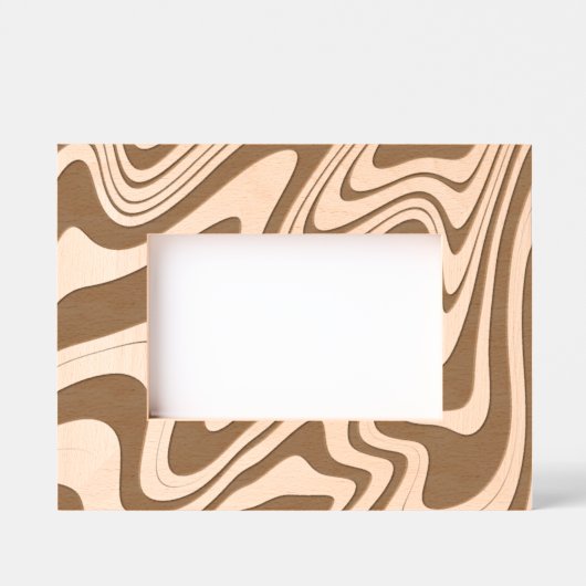 Retro Wavy Lines Modern Design Gegraveerde Lijstjes (Voorkant)