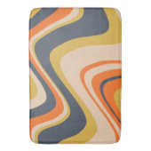 Retro Wavy Lines - Oranje, marineachtig, geel, bei Badmat (Voorkant Verticaal)