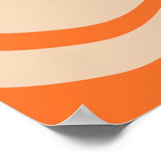 Retro Wavy Lines - Oranje, marineachtig, geel, bei Poster (Hoek)