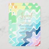 Retro Wavy Lines Pastel Rainbow Colors Patroon (Voorkant / Achterkant)