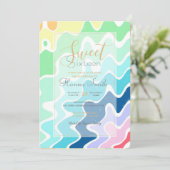 Retro Wavy Lines Pastel Rainbow Colors Patroon (Staand voorkant)