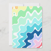 Retro Wavy Lines Pastel Rainbow Colors Patroon (Achterkant)