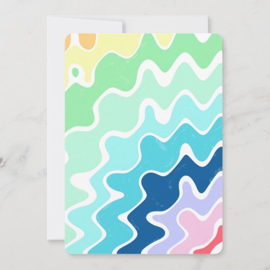 Retro Wavy Lines Pastel Rainbow Colors Patroon (Achterkant)