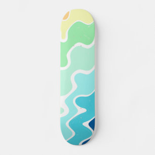 Retro Wavy Lines Pastel Rainbow Colors Patroon Persoonlijk Skateboard