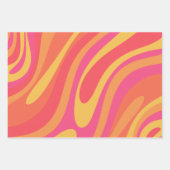 Retro Wavy Loops Trippy Colorful Abstract Patroon Inpakpapier Vel (Voorkant 2)