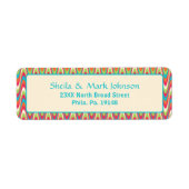 Retro Wavy Patroon Familie Adresontwerp Etiket (Voorkant)