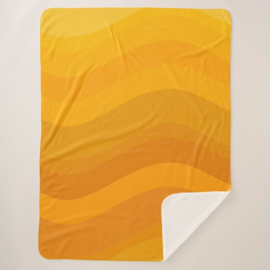 Retro Wavy Patroon Warm Aardetinten Esthetisch Sherpa Deken (Voorkant)