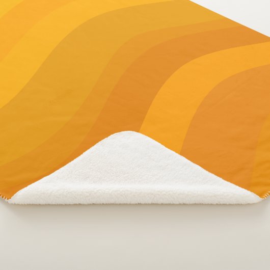 Retro Wavy Patroon Warm Aardetinten Esthetisch Sherpa Deken (3/4)