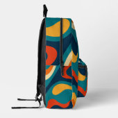 Retro Wavy Pattern Modern Abstract Bedrukte Rugzak (Links)