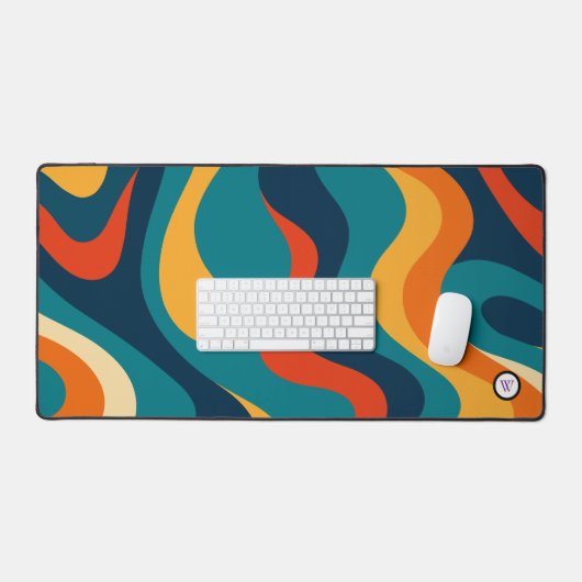 Retro Wavy Pattern Modern Abstract Bureaumat (Keyboard & Muis)