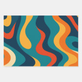 Retro Wavy Pattern Modern Abstract Inpakpapier Vel (Voorkant 2)