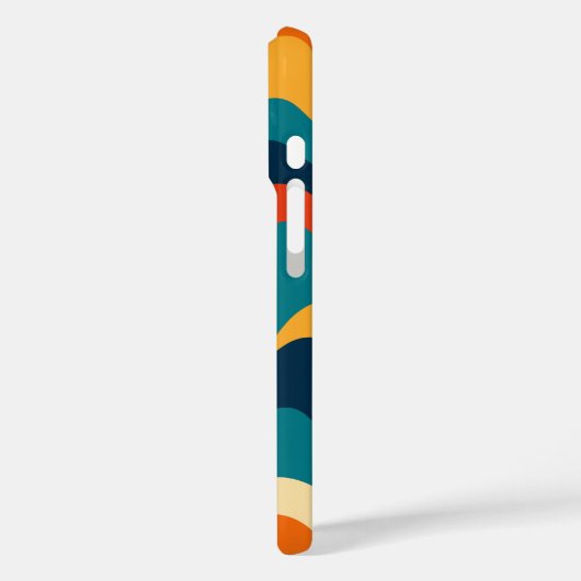 Retro Wavy Pattern Modern Abstract iPhone Case (Achterkant / Links)
