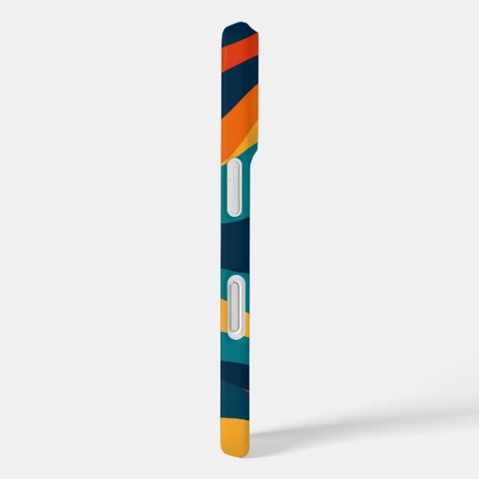 Retro Wavy Pattern Modern Abstract iPhone Case (Achterkant / Rechts)