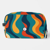 Retro Wavy Pattern Modern Abstract Make Up Bag Toilettasje (Voorkant)