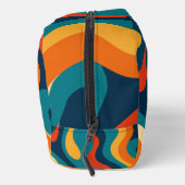 Retro Wavy Pattern Modern Abstract Make Up Bag Toilettasje (Rechts)
