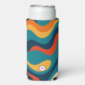 Retro Wavy Pattern Modern Abstract Seltzer Blikjeskoeler (Seltzer Voorkant)