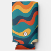 Retro Wavy Pattern Modern Abstract  Seltzer Blikjeskoeler (Voorkant)