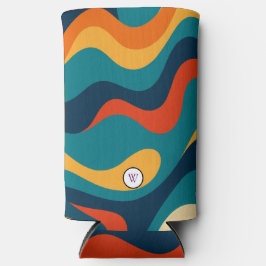 Retro Wavy Pattern Modern Abstract Seltzer Blikjeskoeler